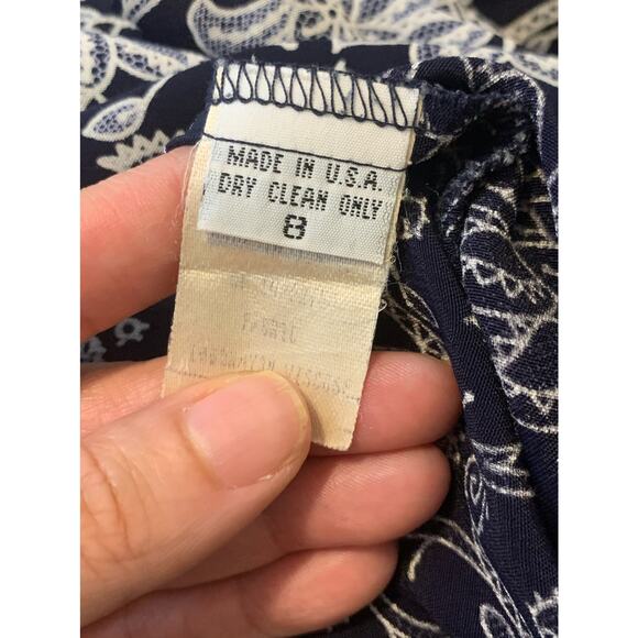 Gianni black white floral short sleeves padded blouse size 8 - Picture 5 of 9